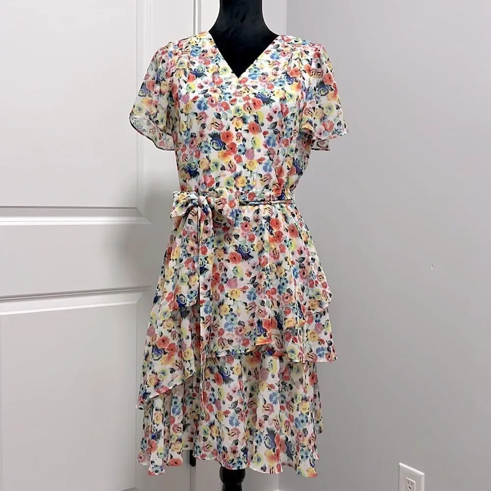 TAHARI Arthur S. Levine size 8 multicolor dress